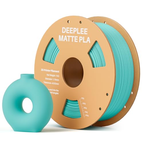 Image of DEEPLEE Matte PLA Filament 1.75mm, 3D Printer Filament Dimensional Accuracy +/- 0.02mm, No Clogging, Higher Toughness, Cardboard Spool 3D Filament, 1kg Teal Green
