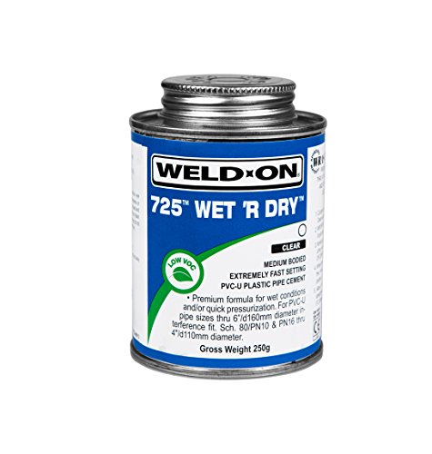 250g Weld On Wet & Dry 725 Swimming Pool Pvc-U Plastic Pipe Cement