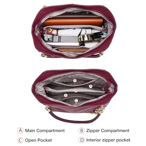Image of FOXLOVER Soft Genuine Leather Medium Purses for Women Tote Bag Handbags with Top-handles Shoulder Satchel Purse