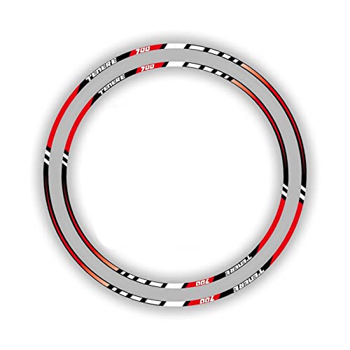Autocollant jante moto rouge pour corriger le manque de visibilité latérale sur Tenere 700
