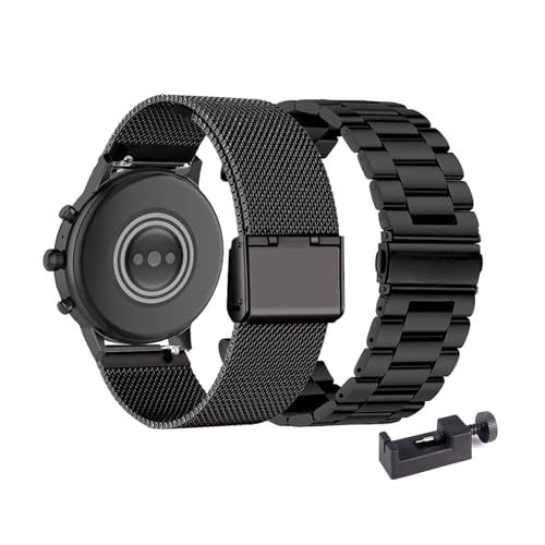 Recopilación de fossil smartwatch gen los mejores 5. 48 Paquete de 2 Correa Compatible con Fossil GEN 6 44mm Correas Reloj de Acero inoxidable Band Malla de Lazo Deportivo de Repuesto para Hombre y Mujer Pulsera para Fossil GEN 6 44mm...
