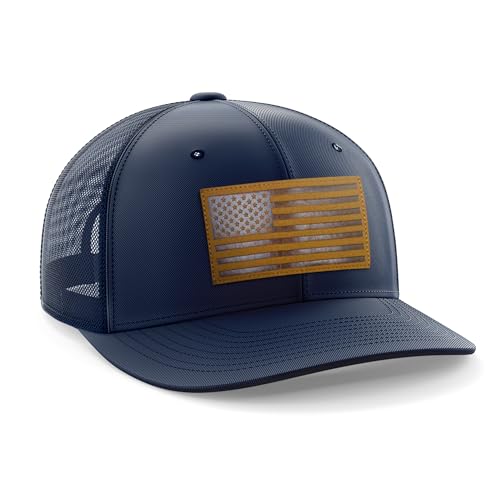 Image of Tactical Pro Supply Leather Flag Patch Snapbacks Hat for Men and Women