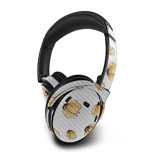 Image of MightySkins Carbon Fiber Skin Compatible with Bose QuietComfort 45 Headphones Yellow Poppy | Protective, Durable Textured Carbon Fiber Finish | Easy to Apply | Made in The USA