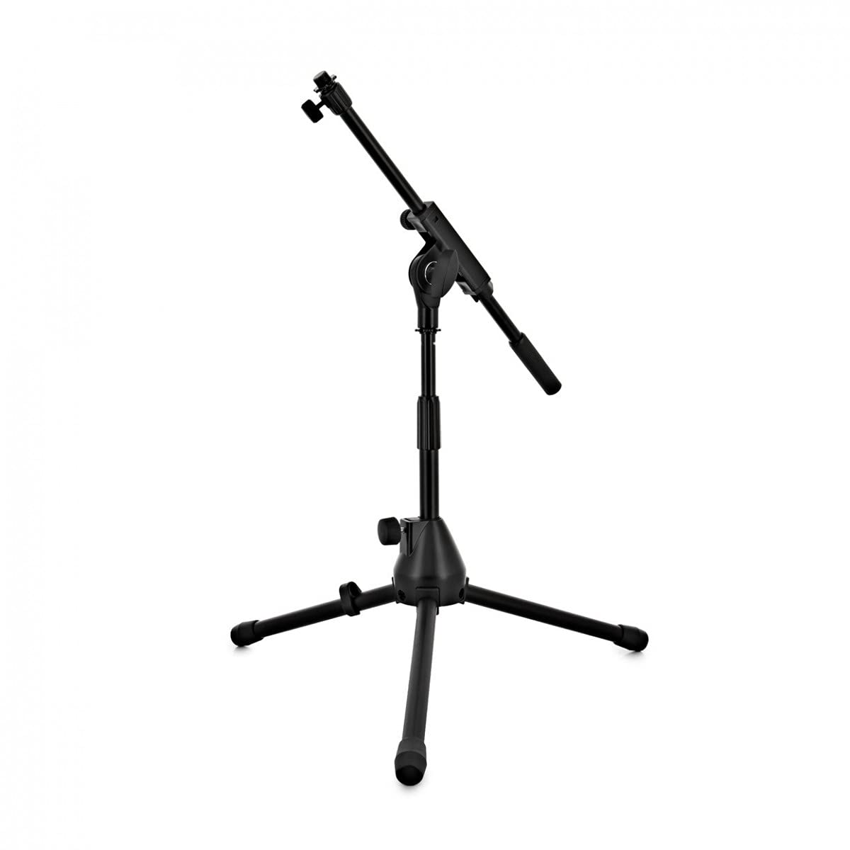 Soporte de micrófono bajo con brazo extensible de Gear4music | Perfecto para bombos y caisson de guitarra, base de trípode estable antideslizante, brazo telescópico flexible