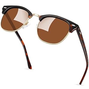 KANASTAL High Protection UV400 Polarised Sunglasses Semi Rimless for Women Men Retro Classic