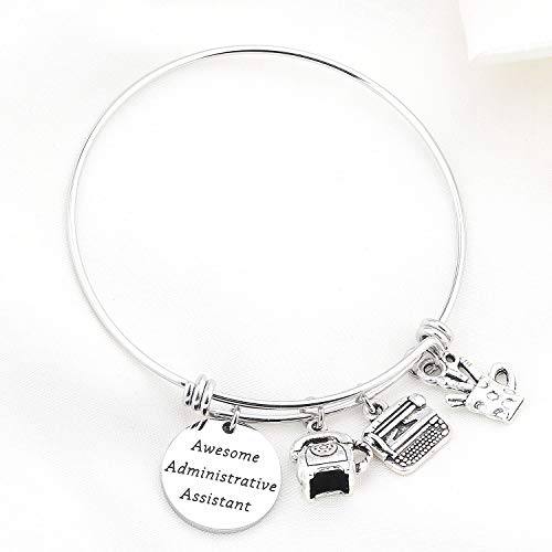 Image of bobauna Secretary Bracelet Awesome Administrative Assistant Appreciation Gift for Assistant Employee Office Worker