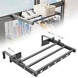 Wäscheständer,40cm Verstellbarer Bohrfrei Wäscheständer Balkon (26-36cm), Aluminium Wandwäschetrockner für Badezimmer, Balkon, Terasse, platzsparend Wandwäschetrockner ideal für Indoor & Outdoor