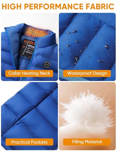 Image of Kids Heated Vest with Battery Pack - 7.4V Rechargeable Lightweight Heated Vest, Boys Girls Electric Heated Coat