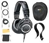 Audio-Technica ATH-M50x Professional Monitor Headphones - Black Bundle with Case, Stand, and Austin Bazaar Polishing Cloth