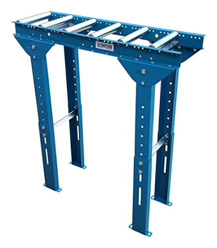 Light-Duty Roller Stand - Conveyor Style, 12" Wide X 3' Long With 1.5" Diameter Galvanized Steel Rollers. Adjustable Height. #TOP13