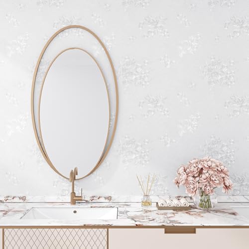 Papier peint blanc pour chambre decoration murale fleurie et douce - 7