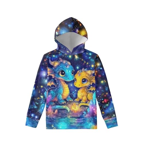 Image of WELLFLYHOM Boys Hooded Sweatshirts Hoodie Pullover Cool Graphic Crewneck Blouses Size 6-16