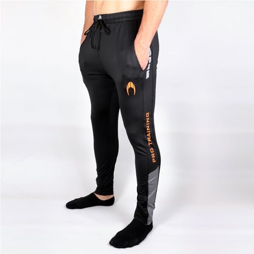 HO Soccer Pantalón Pro Training, Unisex, Negro/Naranja.
