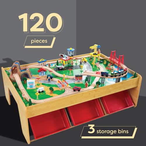 KidKraft 17850 Waterfall Mountain Wooden Train Set & Table