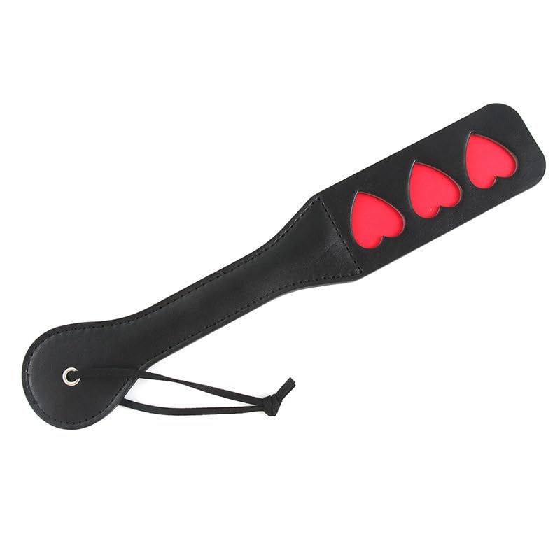 Sex Paddle with Couples Spanking Paddle for SM Games Adult Paddle Flogger for Sex PU Leather Sex Whip Adult BDSM Paddle Sex Toys: Heart