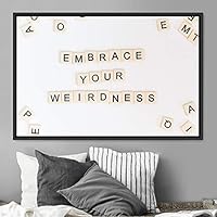 Framed Canvas Wall Art Pressed Quotes 3D Chic Inspirational Multicolor Pop Art Quotes Typography Ultra Whimsical - 16x24 inches
