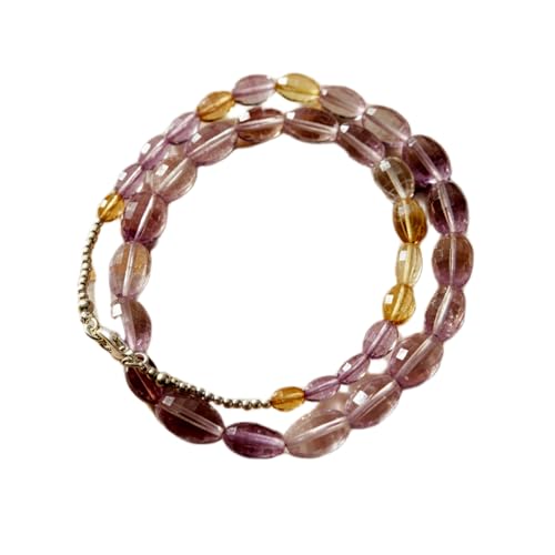Collier amétrine naturelle ovale violette 43 cm bijoux en cristal fait main LKBEADS