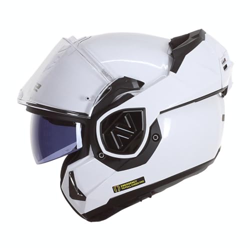 Casco modular LS2 Advant Solid blanco para moto y scooter en talla S 4