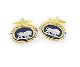 Wedgwood Jasperware Cufflinks - Portland Blue w/Lions