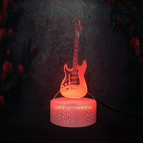 Preisvergleich Produktbild Mehrfarbiges dreidimensionales Musikinstrument, das LED Lava Crack 3D Tischlampe Kindergeschenk Stereo Nachtlicht spielt / Illusionsraumbeleuchtung Spielgeschenk