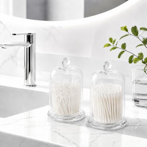 rejomiik-Qtip-Holder-Glass-Apothecary-Jars-with-Lids-Bathroom-Storage-Clear-Cotton-Swab-and-Cotton-Ball-Organizer-for-Bathroom-Essentials-Storage