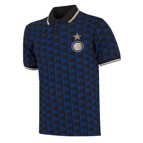 Polo de fútbol Inter de Milán All Over de hombre ropa deportiva transpirable negra de manga corta