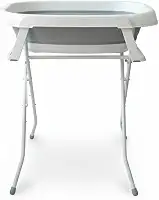 Banheira de Bebê Dobrável Portátil até 35 Litros com Suporte e Almofada de Banho Cinza - Mollie Baby