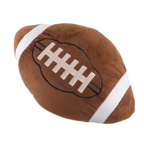 ibasenice - ibasenice Football Plush Pillow for Couch 3D Sports Ball Shaped Cushion Removable Cover Soft Rugby Throw Pillow for Fans Easy to Wash