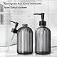 GMISUN Seifenspender Glas, 425ml Seifenspender Schwarz, 2 Stück Seifenspender Bad Mit Pumpe, Modern Gestreifter Spülmittelspender Küche, Seifenspender Set, Pumpspender, Flüssigseifenspender