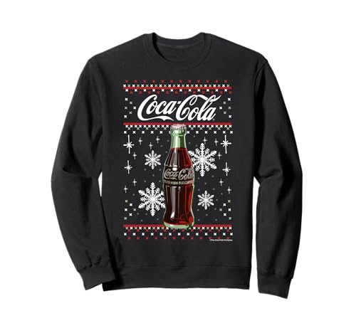 Coca-Cola Classic Bottle Christmas Sweater Style Sweatshirt