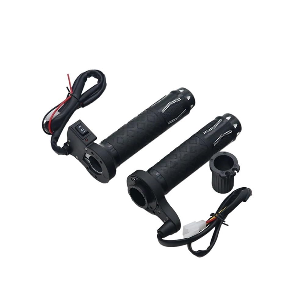 Housses poignée Moto Poignées Chauffantes Moto, VTT, Scooter, 22 Mm, 7/8", Accessoires De Remplacement pour Guidon, 12 V(Black)