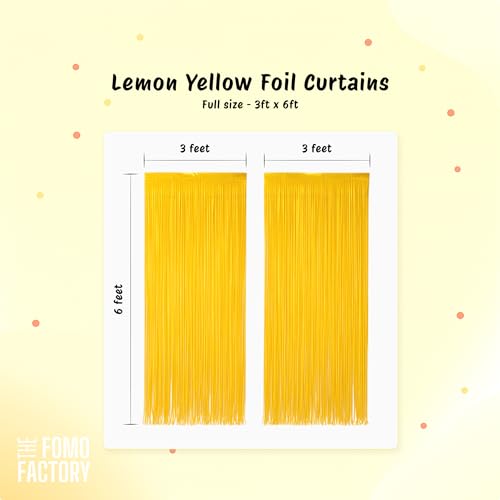Image of The FOMO Factory Pastel Yellow Golden Birthday Decoration Kit | White, Gold, Silver, Yellow Balloon Arch Kit + Foil Curtains + HBD Banner | Unique Birthday Decoration, DIY Kids Party Prop (Yellow53)