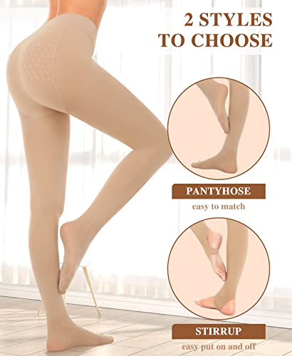 Image of DOCUMO Women's Tights 80 Denier Opaque Tights Soft Solid Color High Waist Stretchy Pantyhose