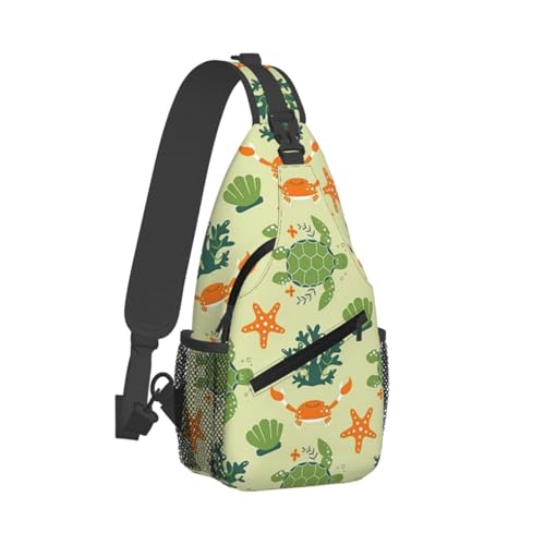 Sea Turtles Sling Bag for Men Women Adjustable Shoulder Sling Backpack Lightweight Chest Crossbody Bags for Travel Hiking2
