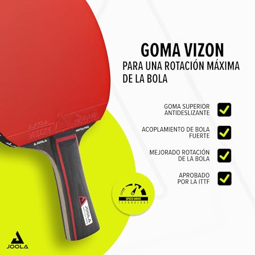 Miniatura 3 de Joola Set Duo Pro 2 Raquetas 3 Pelotas De Ping Pong Funda Protectora, Rojo Y Negro, 6 Piezas