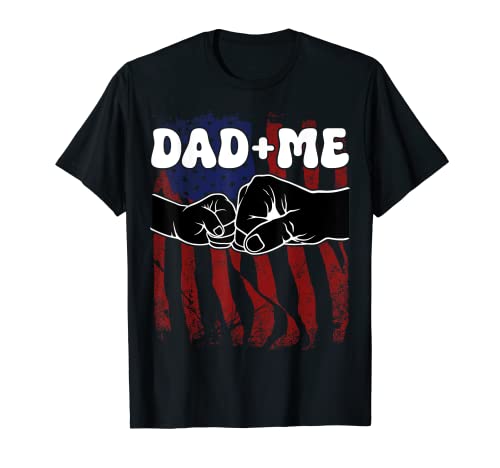 Daddy and Me Best Dad Ever Fist Bump Bandera de EE. UU. Día Camiseta