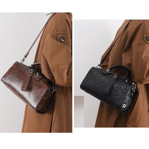 Eslcorri Women Retro Floral Embossed Tote Handbag PU Leather Top-Handle Satchel Purse Designer Crossbody Shoulder Hobo Bag2