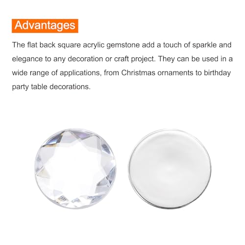 Image of MECCANIXITY Flat Back Round Acrylic Rhinestones,14mm White Flatback Crystal Rhinestones for Crafts Clothes Shoes DIY Decoration Gifts 50Pcs