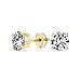 Produktbild 1 CT Runde Cubic ZirkoniaSolitaire Brilliant Cut AAA CZ Ohrstecker Ohrringe für Frauen Schraub 14K Vergoldet .925 Sterling Silber 8MM
