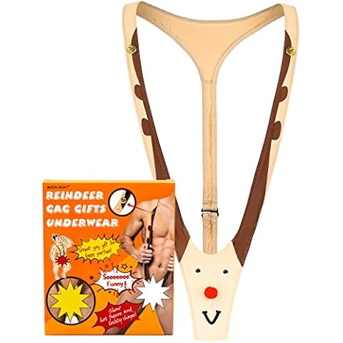 Moon Boat Reindeer Gag Gifts Underwear - Pranks Present for White Elephant Party Exchange Cover