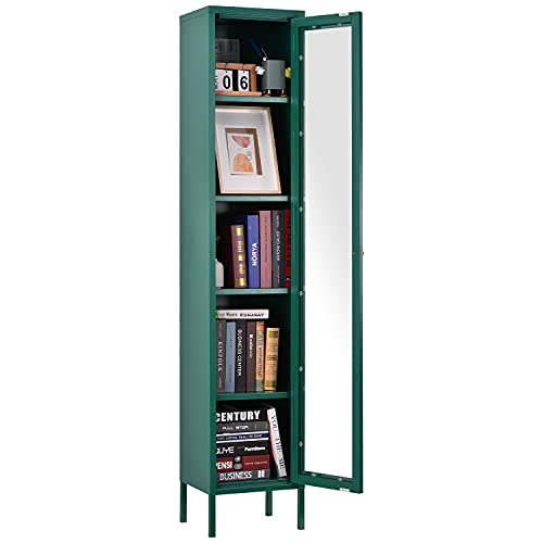 Ironmix Metal Tall Cabinet, Narrow Bathroom Storage (Green With Single Door) #TOP7