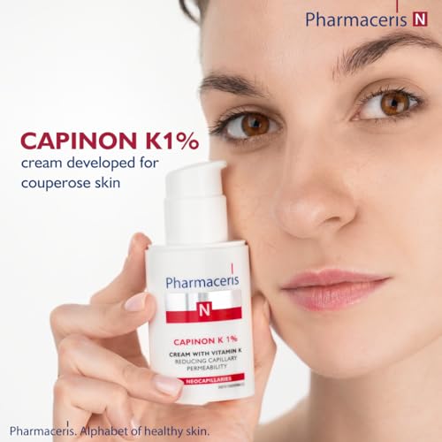 Pharmaceris N Capinon K 1%, Cream with Vitamin K, Cream for Sensitive Skin Reduces Redness, Skin Moisturiser, Soothing Cream - 30 ml - Image 2