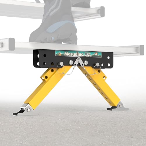 Marudina Upgraded RV Step Stabilizer kit for Travel Trailers/5th Wheels/Motorhomes Reinforced Metal RV Step Stabilization Kit Foldable and Easy Installation