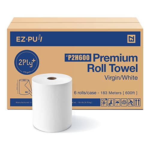 Papier essuie-mains rouleau 2 plis absorbant EZbrnd EZ-Pull P2H600 pour dévidage central