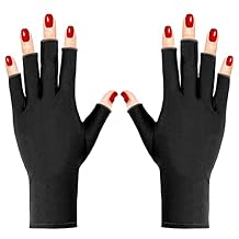 Pimoys UV Gloves for Gel Manicures UPF50+ Fingerless Sun Protection Gloves for Gel Nail Lamp Driving Glove Women UV ProtectionBlack