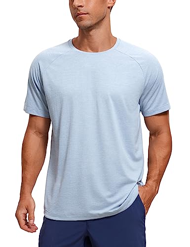CRZ YOGA Lightweight Short Sleeve T-Shirt for Men Quick Dry Workout Running Athletic Tee Shirt Tops