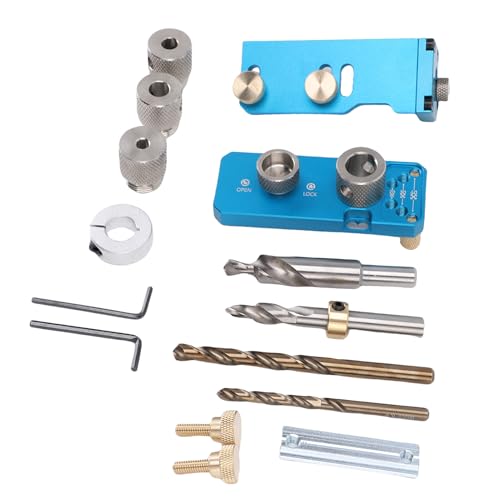 Image of YWBL-WH Aluminum Profile Drill Guide Aluminum Alloy Drill Jig with Slider for 20 30 40 Series, Includes M6 M8 Step Bits and Sleeves, for Access Hole Positioning and Tapping