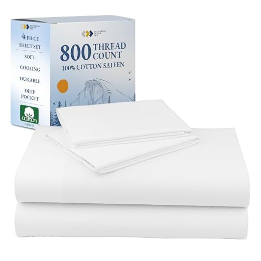 Authentic Soft 800 Thread Count, 100% Cotton Sheets, Hotel Feel Thick & Smooth Vs Egyptian Cotton Claims, White Cotton Sheets Full Size Set 4 Piece Set with Deep Pockets, (Bright White)
