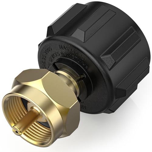 Onlyfire Propane Refill Adapter, Fill 1 Pound Bottles from 20lb Tank, Solid Brass