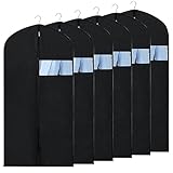 Value Pack: Set mit 6 Kleidersäcken, 140 cm x 60 cm, jede Tasche kann 1-2 Anzüge oder 5 Hemden aufnehmen, perfekt für die Aufbewahrung von Kleidung im Kleiderschrank und zum Schutz der Kleidung auf Reisen.
